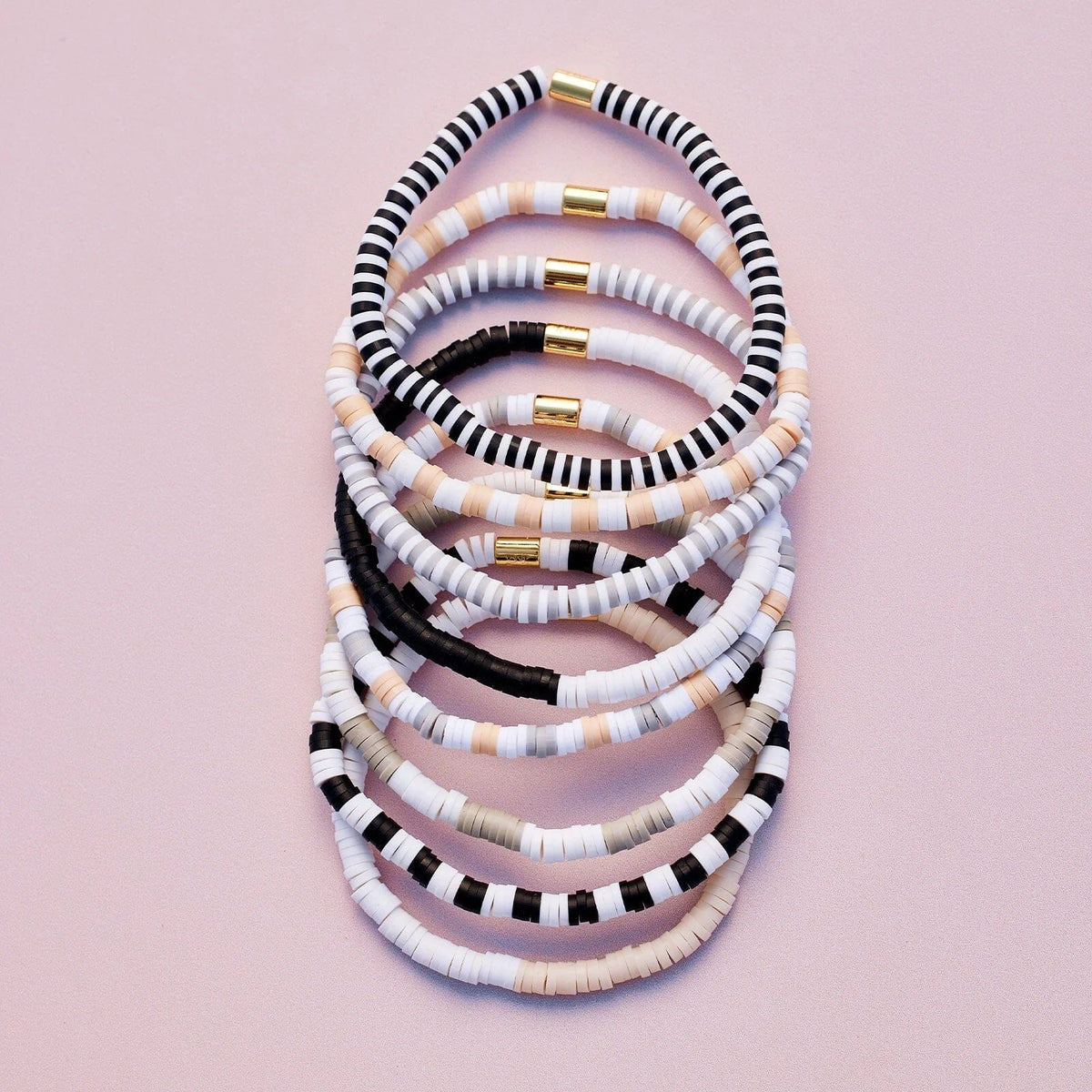 Vacation Vibes Neutral Stretch Bracelet Set of 8